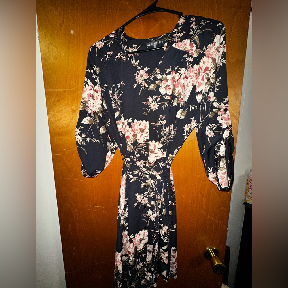 Brixon Ivy button up 3/4 sleeve dress